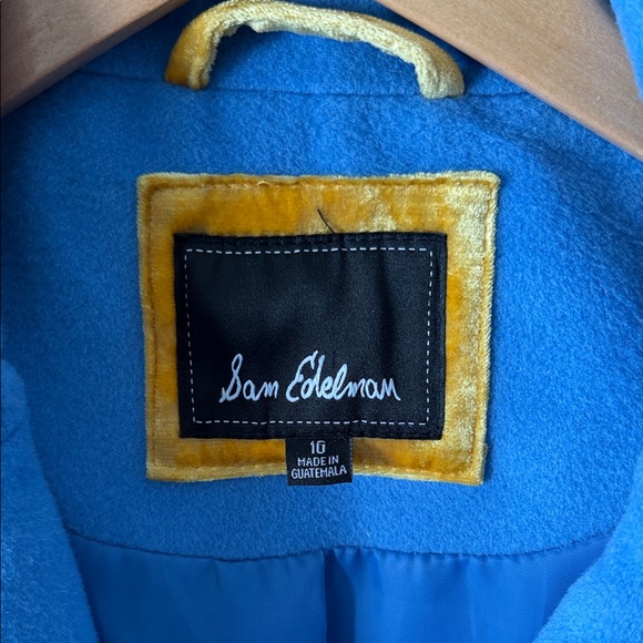 Sam Edelman Sky Blue Womens 10 Wool Blend Pea Coat Winter - Picture 2 of 10